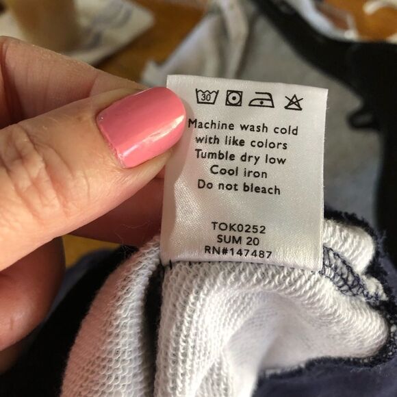 Draper James Natalie Gingham Crew Neck Sweatshirt Navy Blue - S - Picture 12 of 12